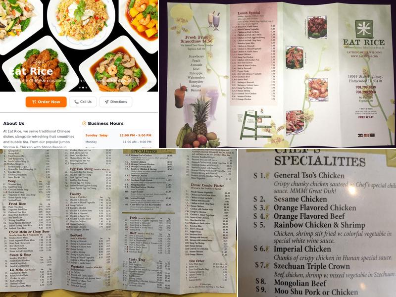 Eat Rice Menu