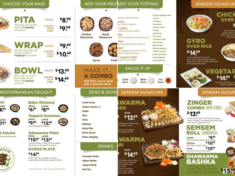 SemSem Mediterranean Menu