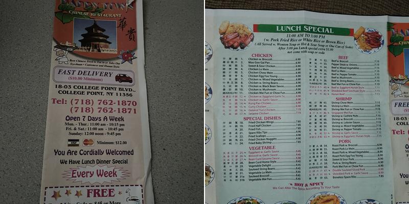 Happy Town Chinese Restaraunt Menu