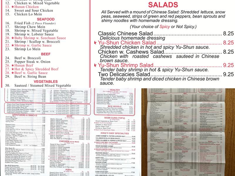 King's Chef Menu