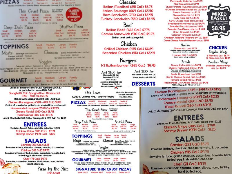 Beggars Pizza Menu