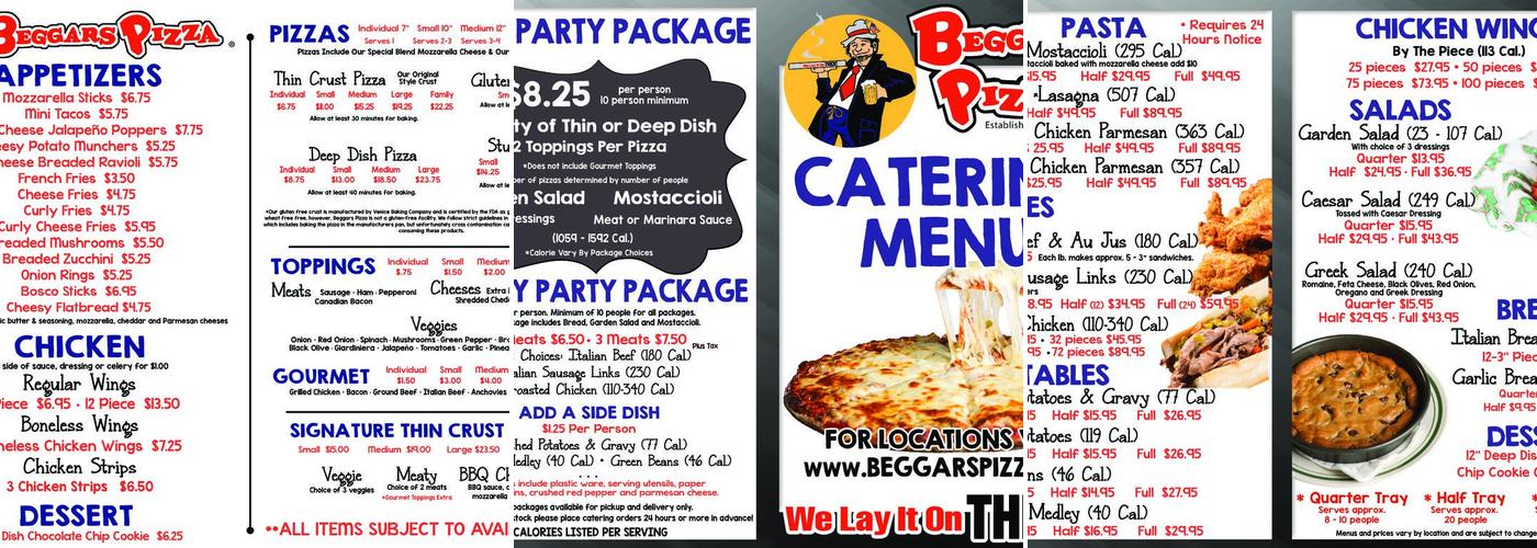 Beggars Pizza - Merrionette Park Menu