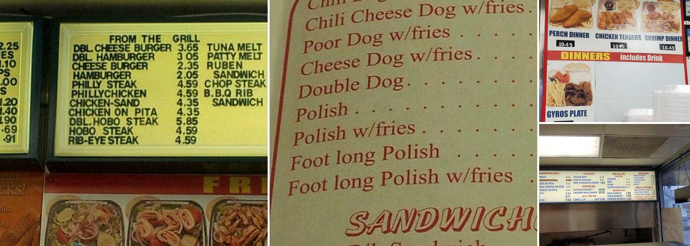 Poor Dog Inc Menu