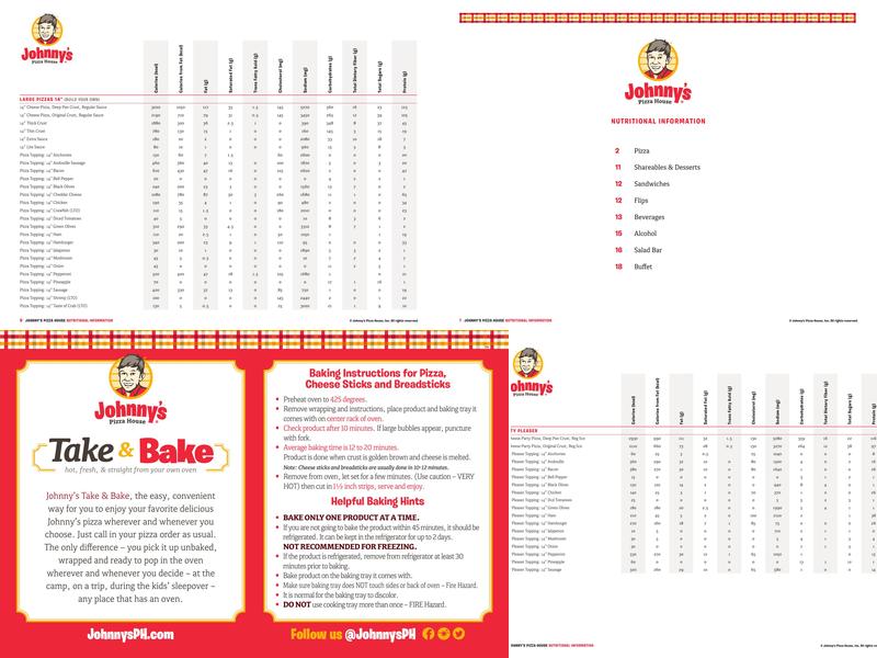Johnny's Pizza House Menu