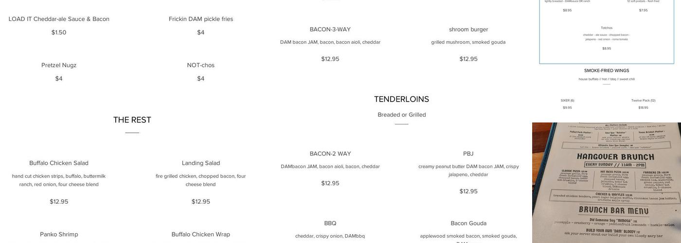 The Dam Landing Menu