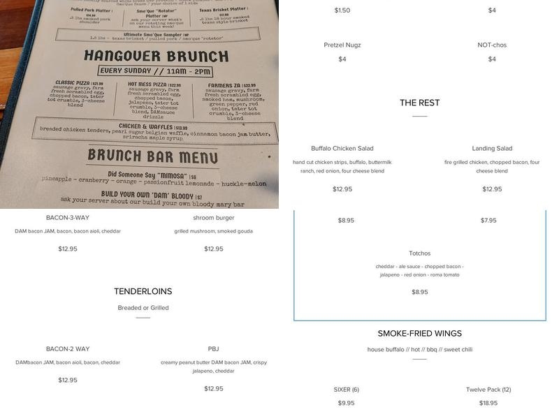 The Dam Landing Menu
