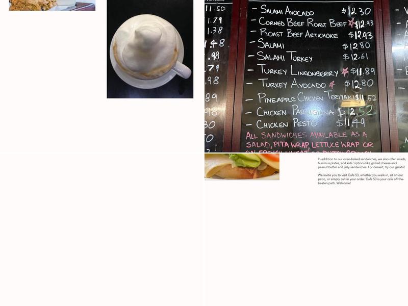 Cafe 53 Menu