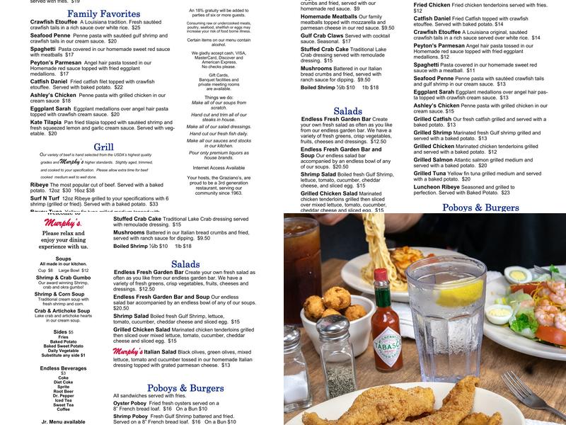 Murphy's Seafood Restaurant Menu