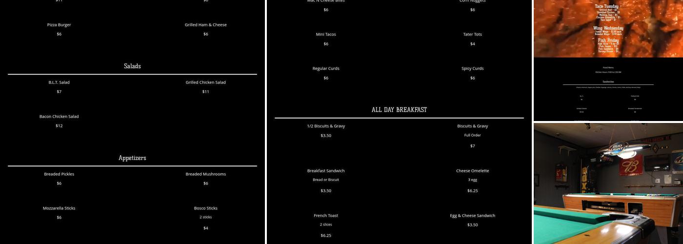 Putts Bar & Grill Menu