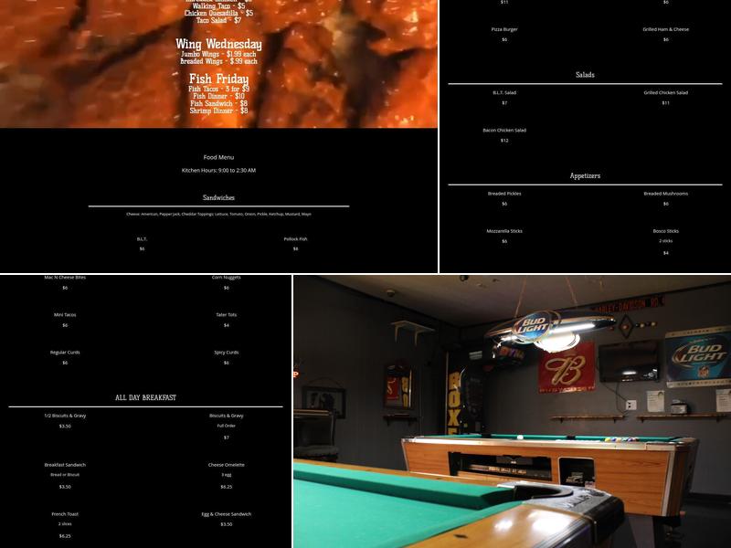 Putts Bar & Grill Menu