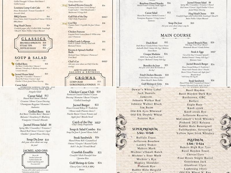 Jacmel Inn Menu