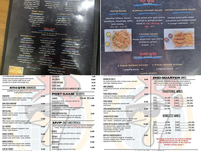 Coop DeVille Hammond Menu