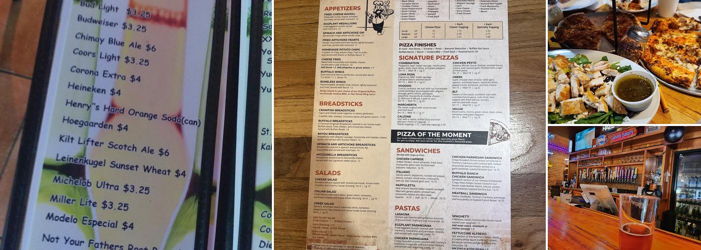 Tommy's on Thomas Menu