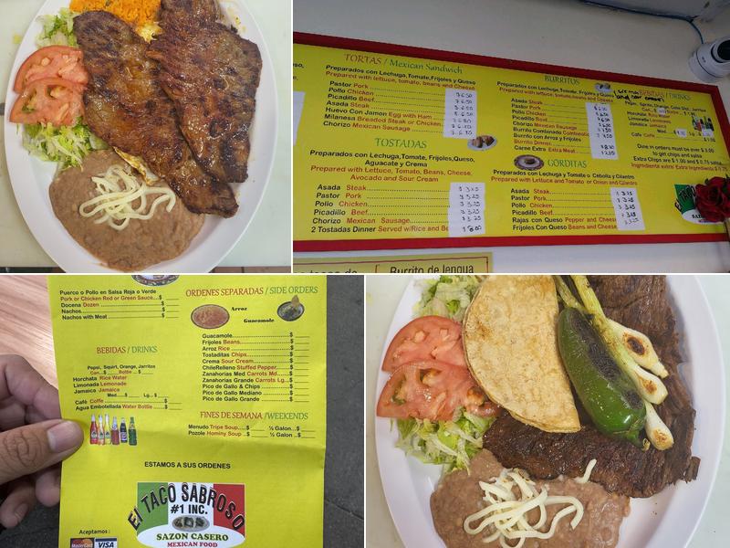 El Taco Sabroso Menu