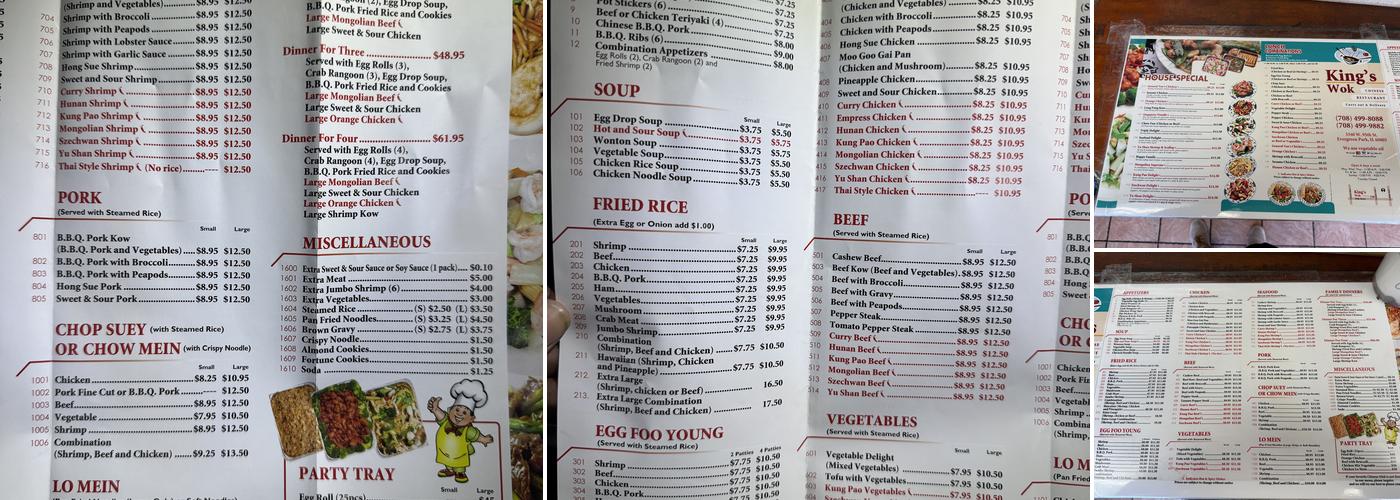 King's Wok Menu