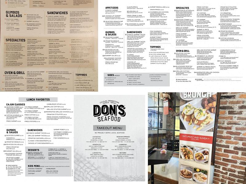 Dons Seafood- Hammond Menu
