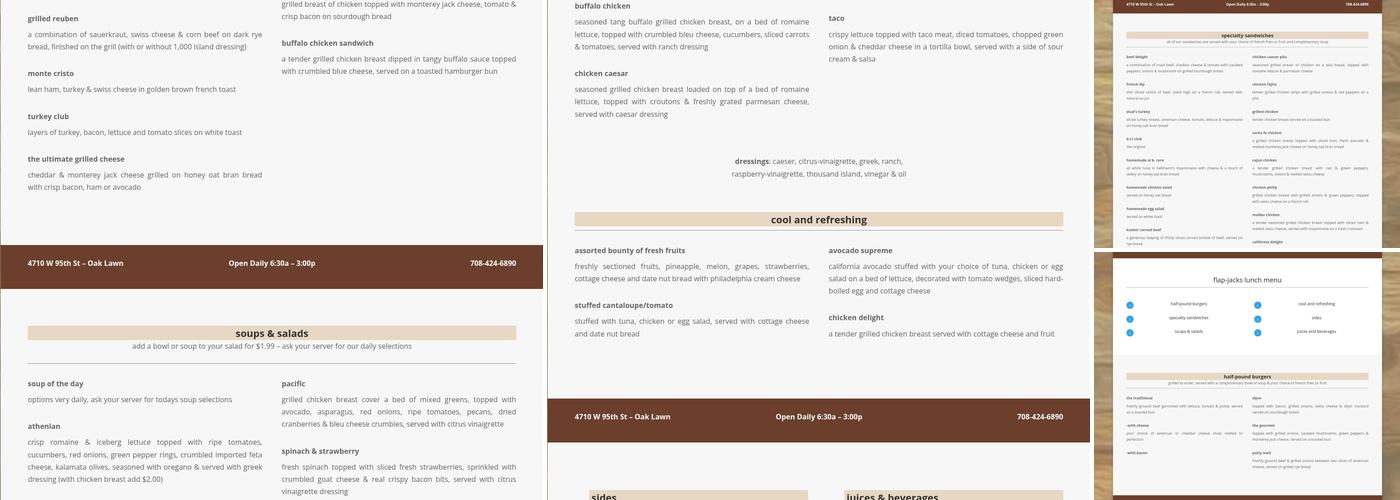 Flap Jacks of Oak Lawn Menu