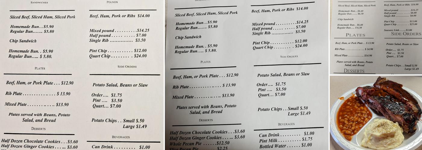 Grayson's Barbeque Menu