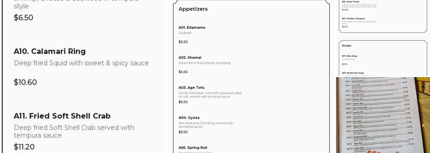 Hana Japanese Sushi Bar & Grill Menu