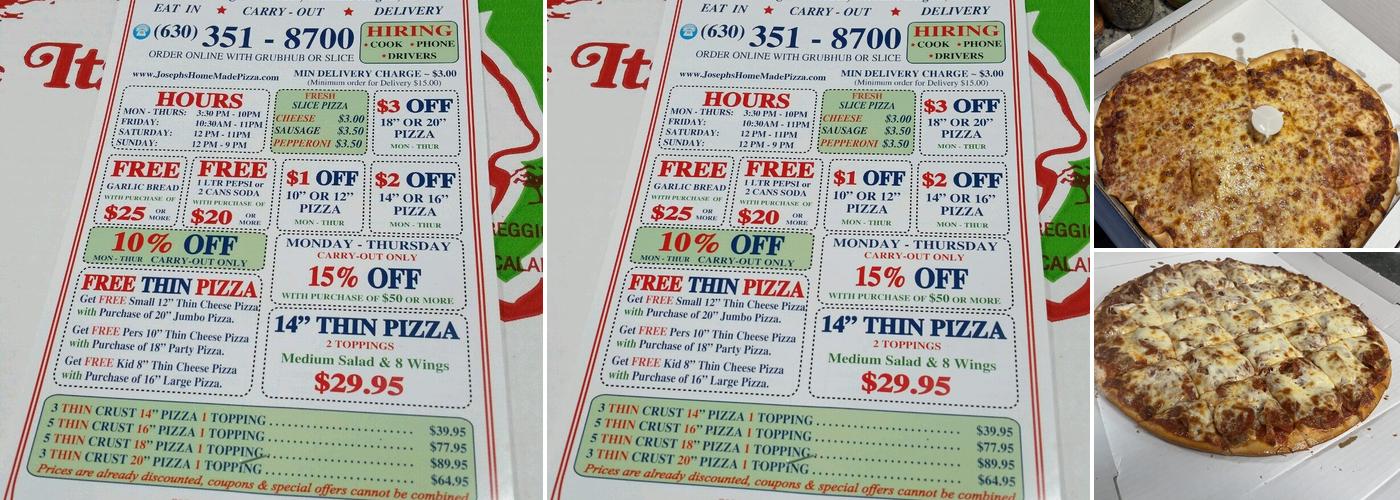 Joseph's Pizza Menu