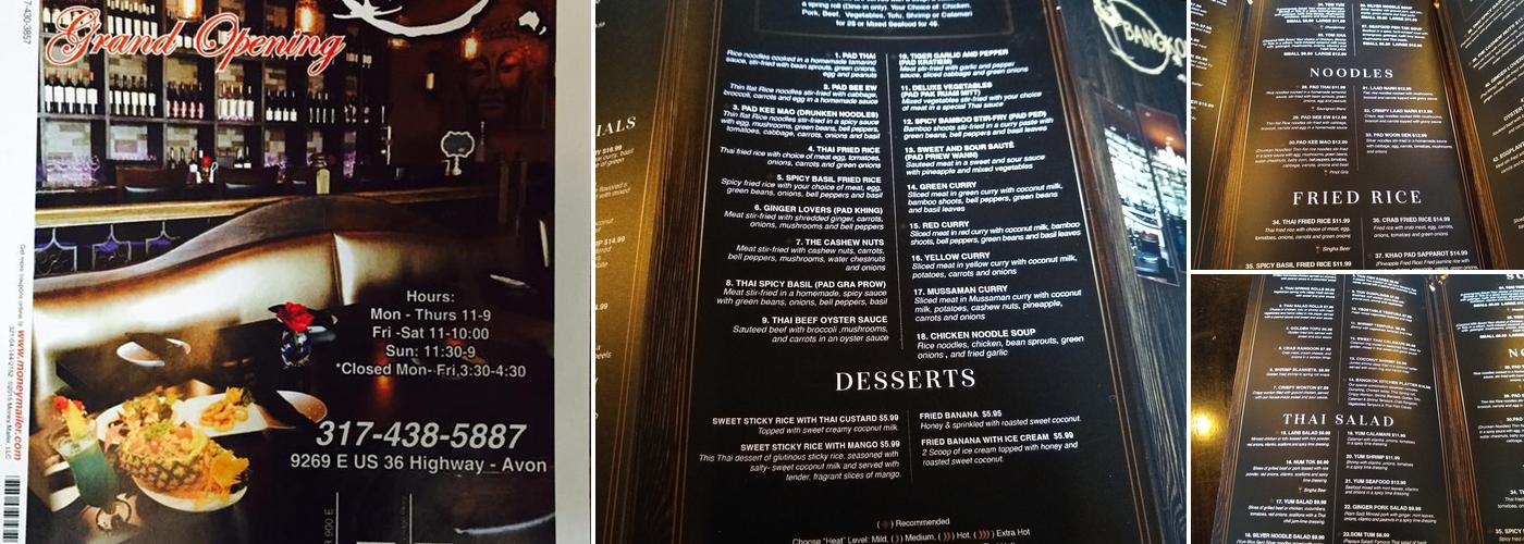Bangkok Kitchen Menu