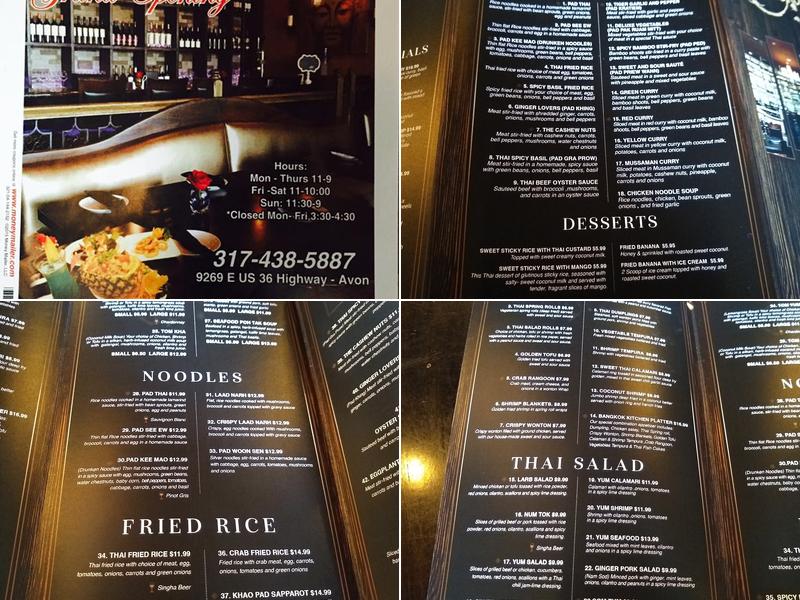 Bangkok Kitchen Menu