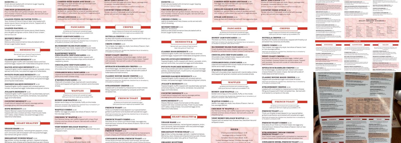 Honey-Jam Cafe Wheaton (formerly Butterfield's) Menu