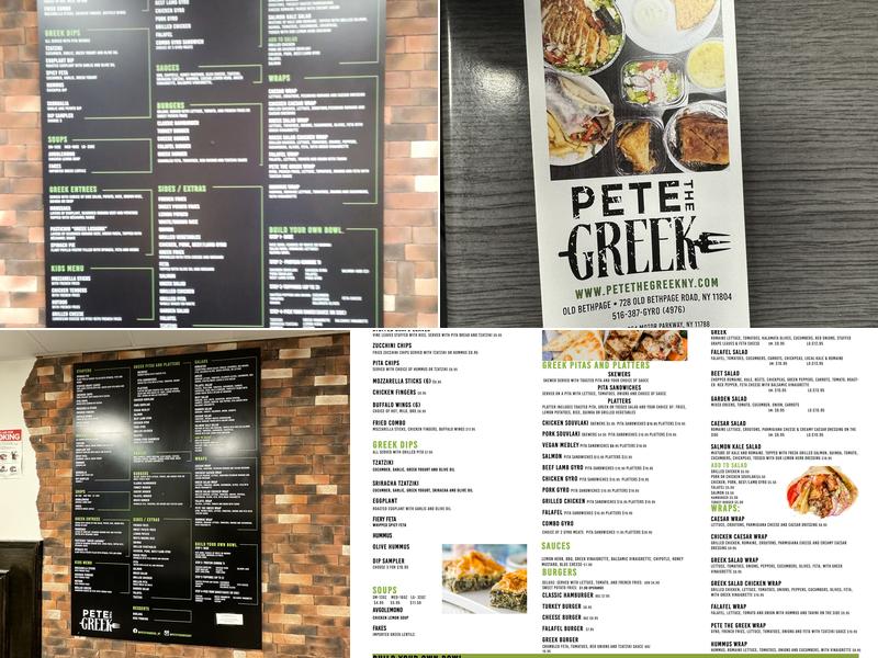 Pete The Greek - Old Bethpage Menu