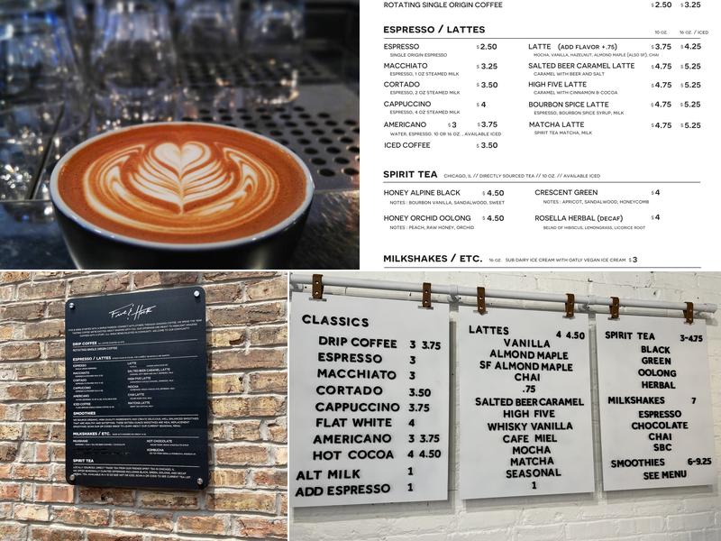 Five & Hoek Coffee Menu