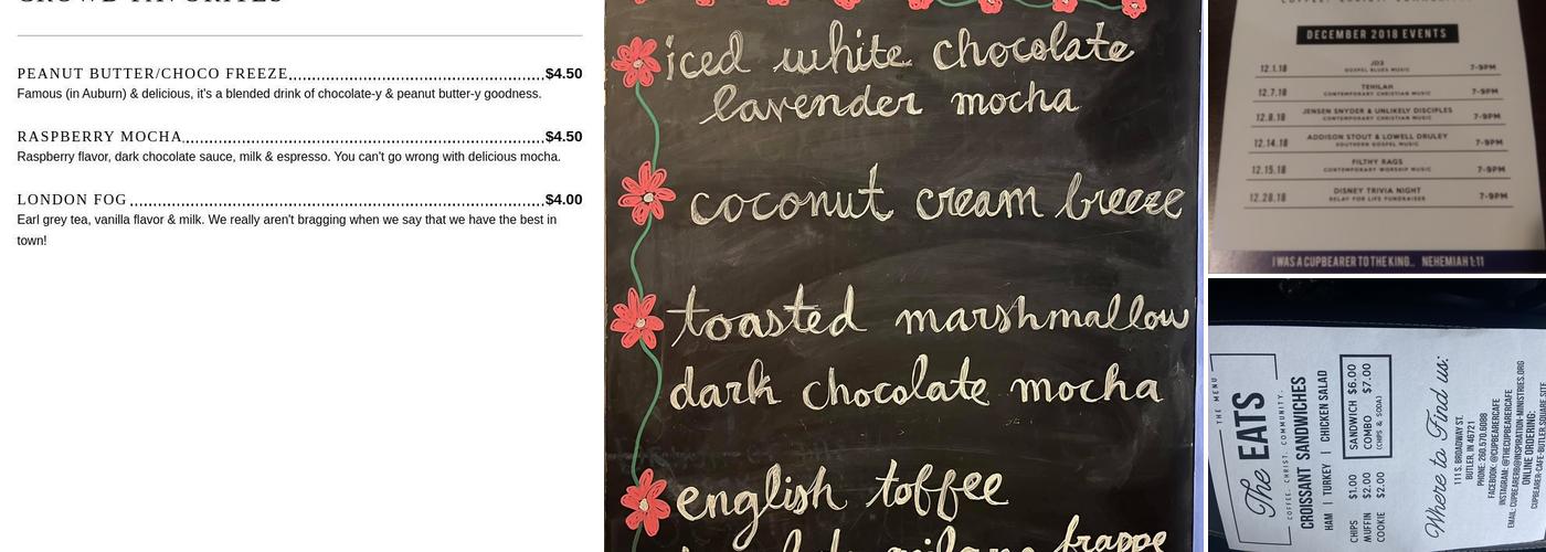 Cupbearer Cafe Menu