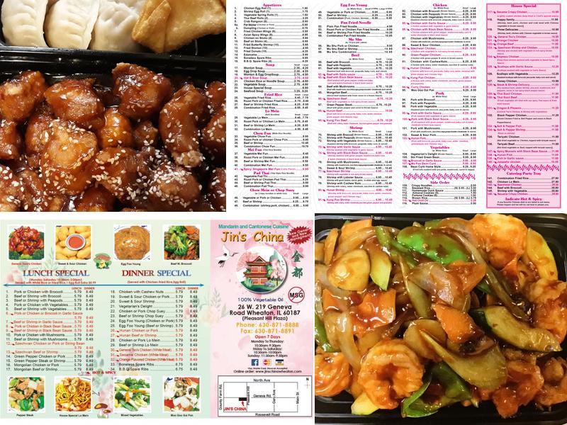 Jin's China Menu