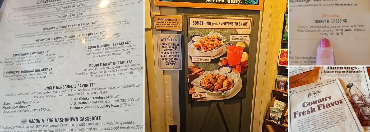 Cracker Barrel Old Country Store Menu