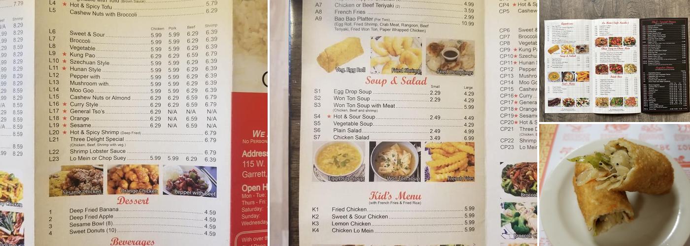 Chef Peng Chinese Restaurant Menu