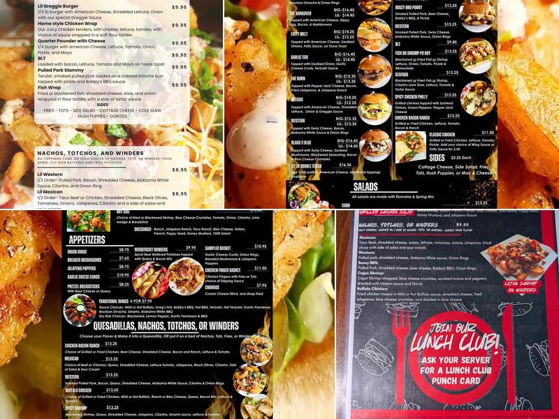 Greg's Getaway Bar and Grill Menu