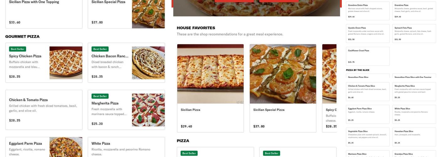VIPizza Menu
