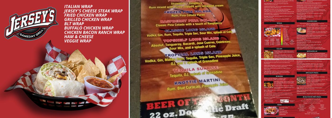 Jersey's Game Day Grill - Defiance Menu