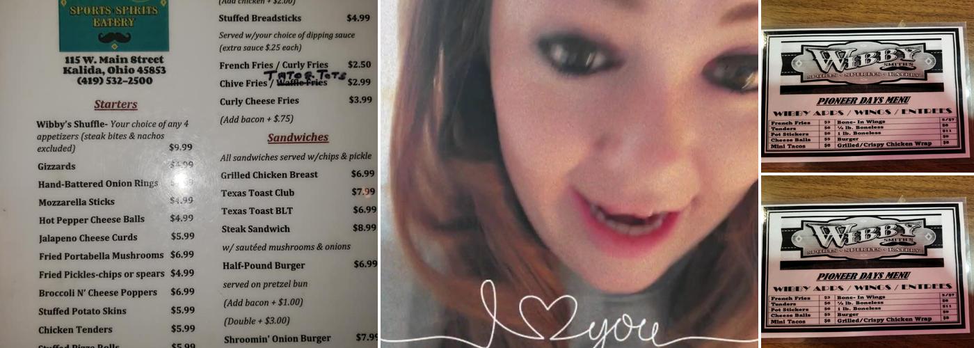 Wibby's Sports Bar & Grill Menu