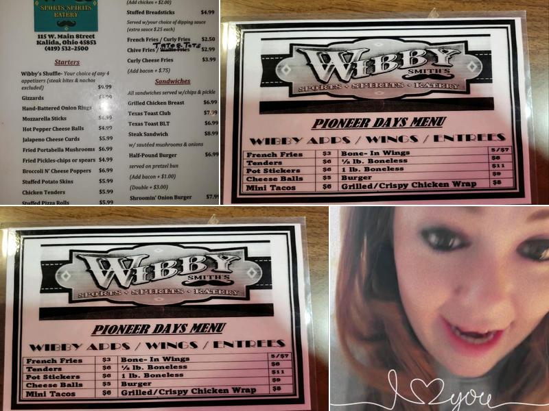 Wibby's Sports Bar & Grill Menu