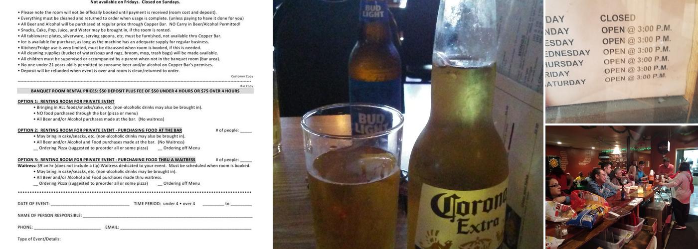 Copper Bar & Grill Menu