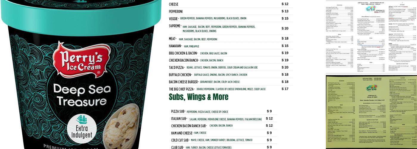 Charloe Sno Cone Menu