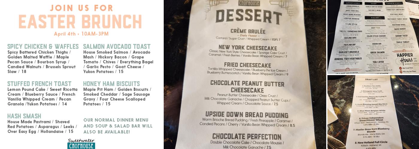 Sweetwater Chophouse Menu