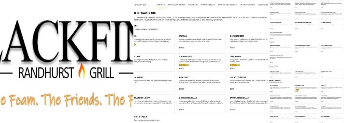 Blackfinn Randhurst Grill Menu