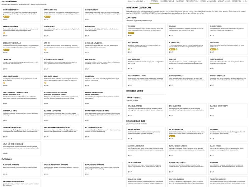 Blackfinn Randhurst Grill Menu