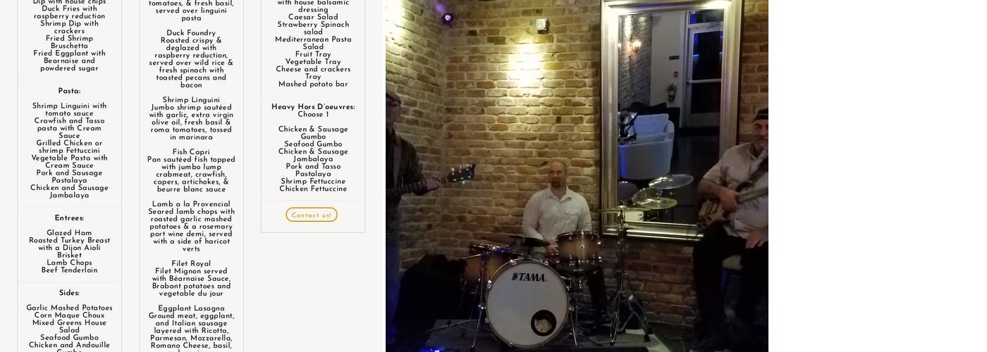 Foundry on the Bayou Menu