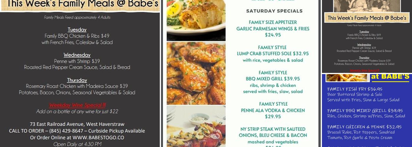 Babe's Menu