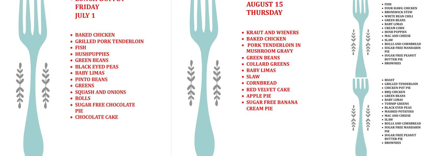 Stephen's Diner Menu