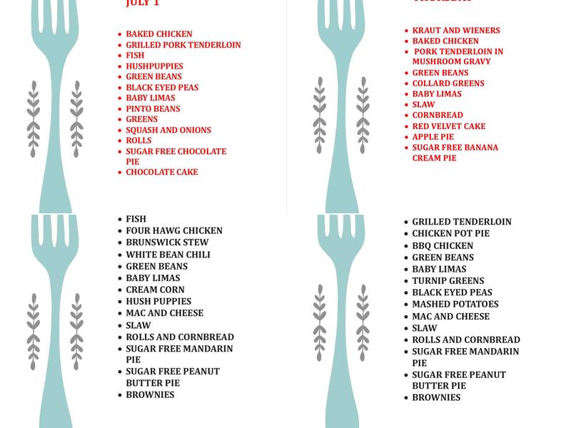 Stephen's Diner Menu