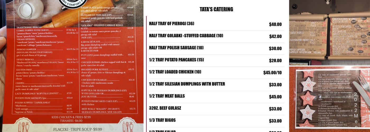 Tata’s Pierogi Menu