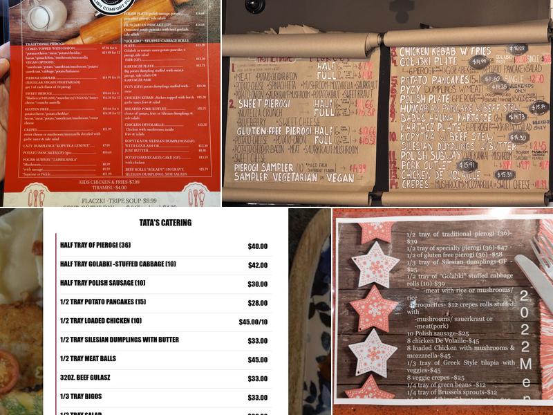 Tata’s Pierogi Menu