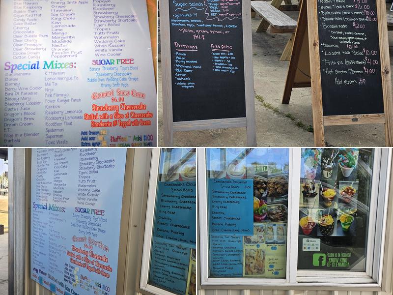 Glenmora Snow Cone Stand Menu